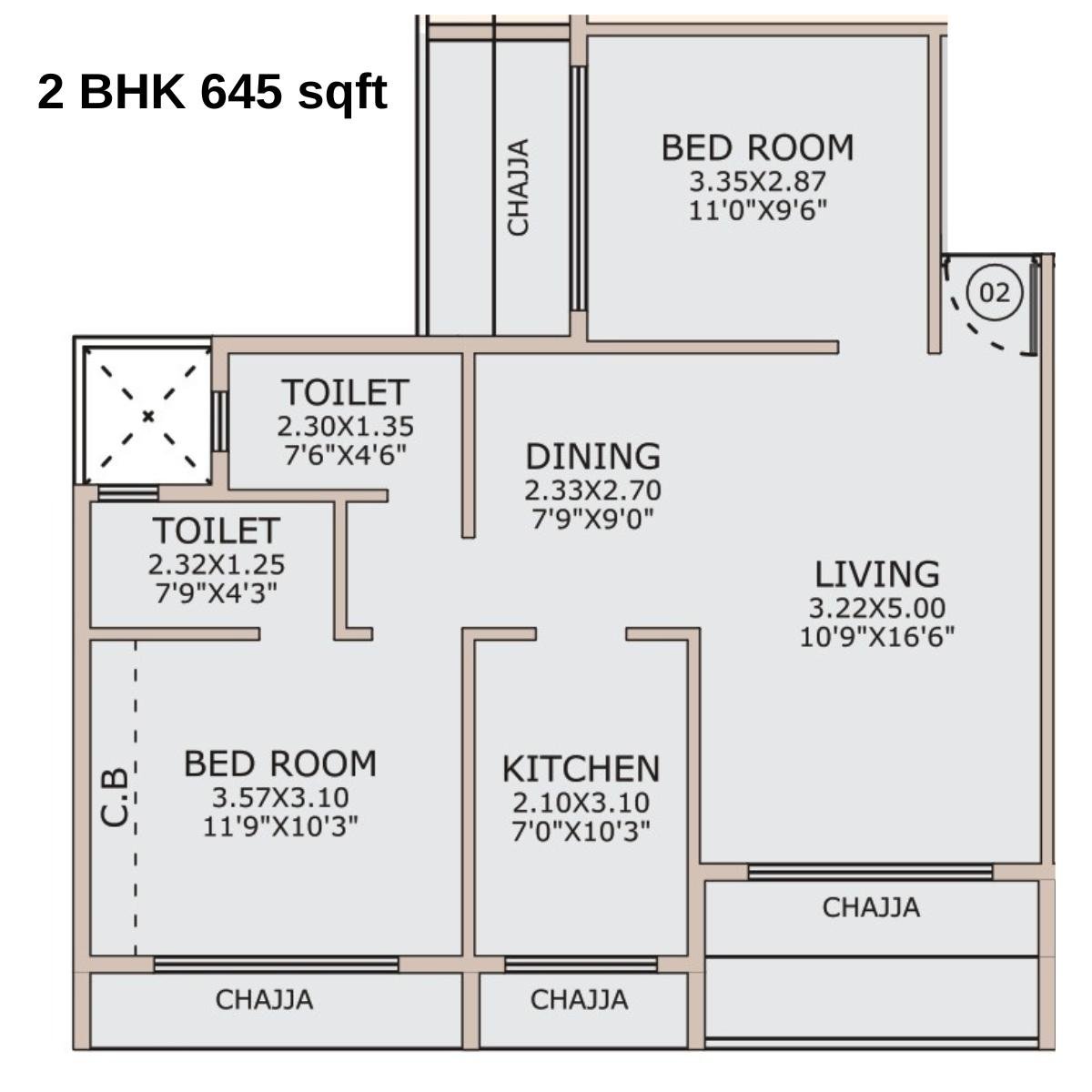 Alliaance-Galaxy-Floor-Plan-2-BHK-645-sqft